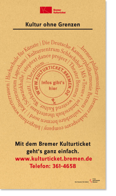 Werbemittel Kulturticket Bremen