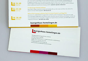 Programm-Faltblatt Bürgerhaus Hemelingen e. V.
